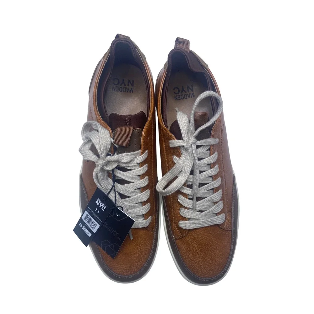 Madden NYC Mens Markk Court Casual Sneakers Brown Low Top Shoes Size 11 NEW